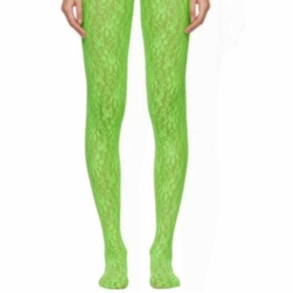 NWT Gucci Green Lace Tights Size S